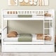 preview thumbnail 1 of 9, Full over Full Bunk Bed Frame w/Trundle-Convertible to 2 Platform Bedframe White - Full