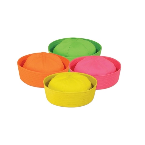 Club Pack Of 12 Neon Yellow Pink Orange And Green Nautical Club Pack Of 12 Neon Yellow Pink Orange And Green Nautical Sailor Hat Costume Accessories Multi Free Shipping Today
