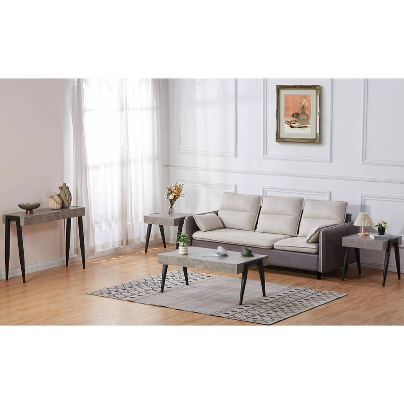 Camden Collection Black Gray Marble Modern Accent Table