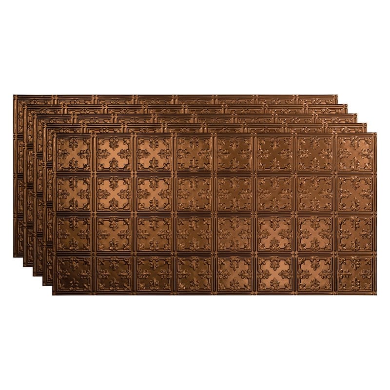 FASÄDE Traditional Style 10 Decorative Vinyl 2ft x 4ft Glue Up Ceiling Panel in Oil Rubbed Bronze (5 Pack) - 5 Pack - Oil Rubbed Bronze