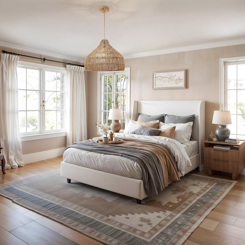 Dreamy Palm Fibers Pendant Light - Natural Dome 1-Light Handwoven Rattan Hanging Light For Modern, Boho, Farmhouse Room Decor