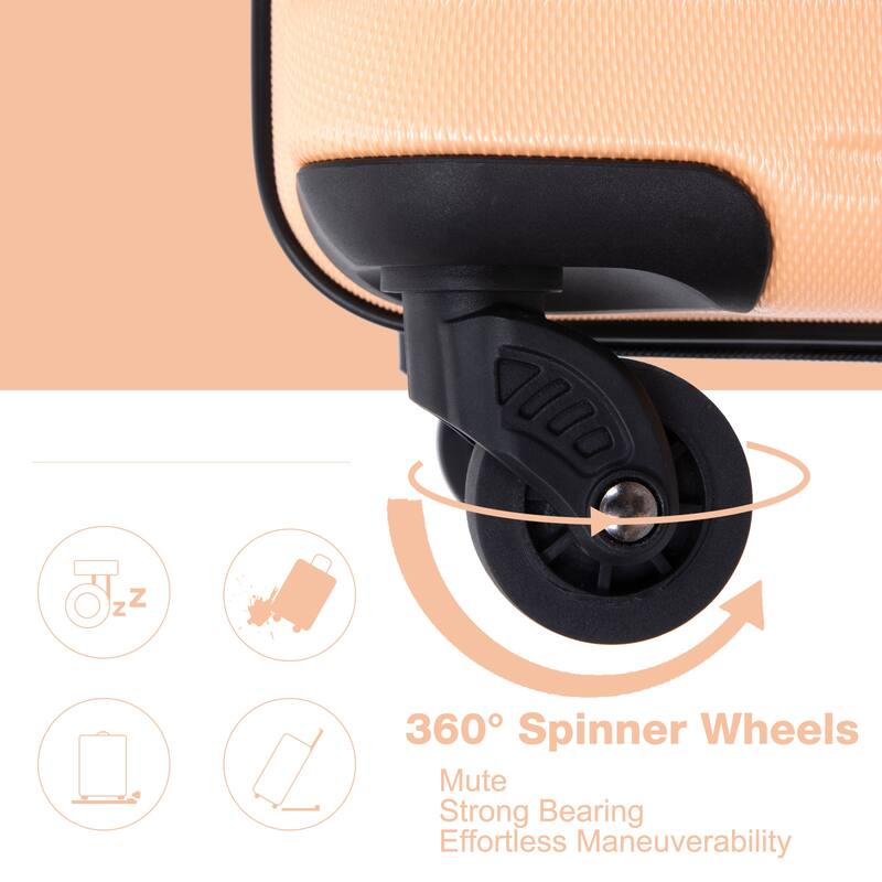 3 Piece PC Expandable Luggage Sets, Modern Lightweight Durable Suitcase with TSA Lock, Two Hooks and Spinner Wheels