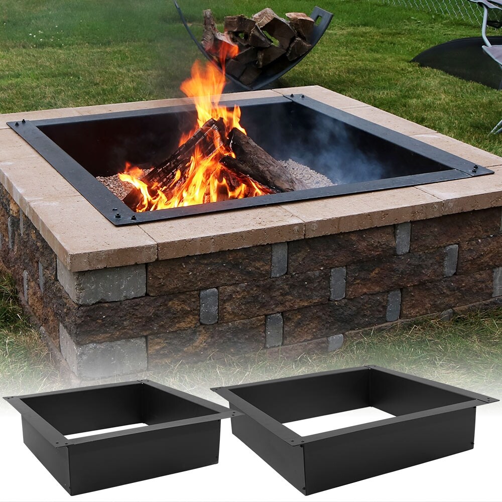 Shop Sunnydaze Square Heavy Duty Fire Pit Rim Diy In Ground Fire