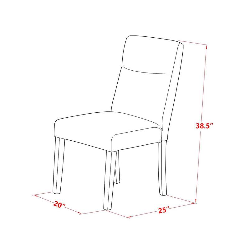 Parsons Dining Chairs Set of 2 - Linen Fabric Dining Room Chairs with Oak Legs - Modern Style Seating