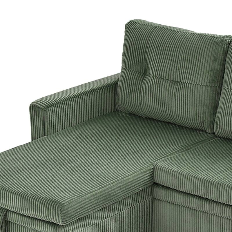 79" W L Shaped Reversible Convertible Pull Out Couch Bed Sleeper Sofa