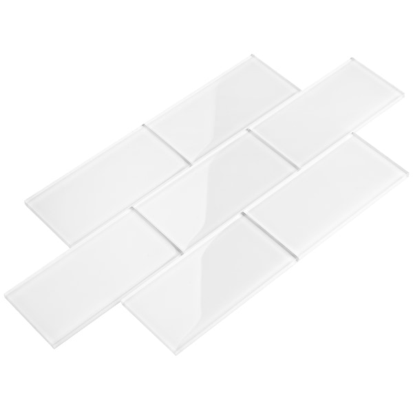 Bright White 3x6 Glass Subway Tiles. Opens flyout.