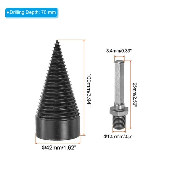 Firewood Log Splitter Drill Bit Hex Shank Shaft Drills Screw Driver ...