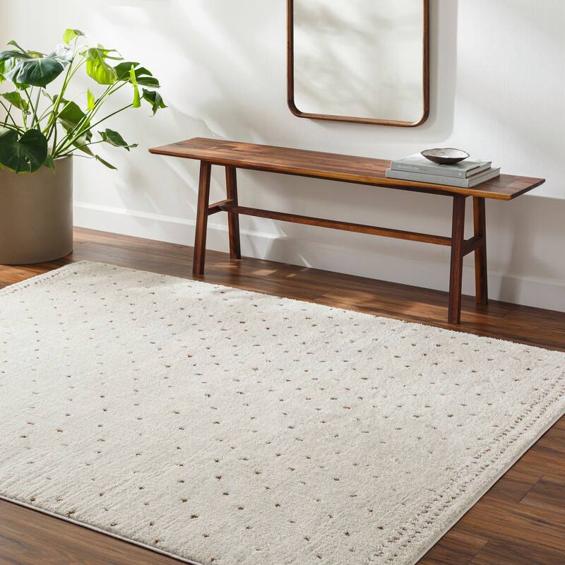 Livabliss Freud Moroccan Dots Area Rug - 7' 10" x 10' - Burnt Orange/Cream