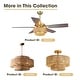 preview thumbnail 13 of 18, 52" Farmhouse Natural Rope Reversible 5-Blade Gold Ceiling Fan with Remote