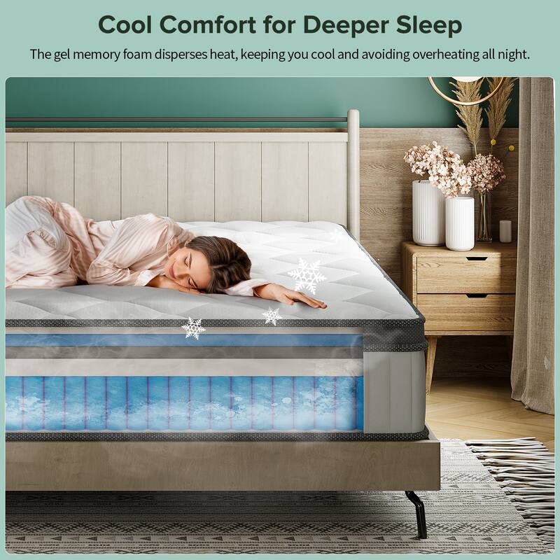 SweDrea 12 in. Medium Hybrid Memory Foam Mattress with CertiPUR-US and Oeko-TEX , Featuring Bamboo Charcoal Absorption.