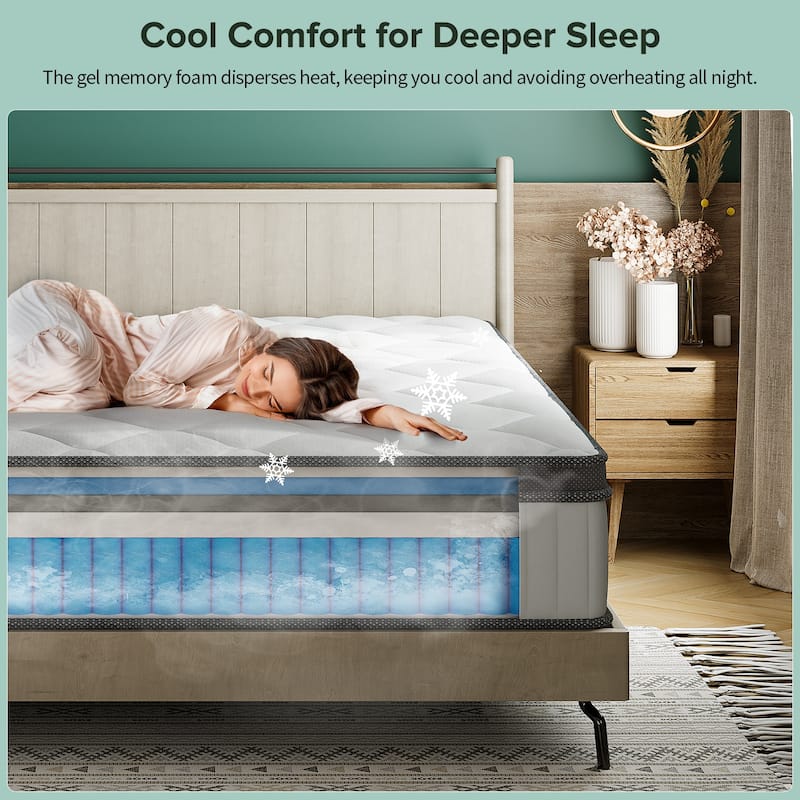 SweDrea 10 in. Medium Hybrid Mattress with Gel Memory Foam, Cooling Comfort, Mattress in a Box