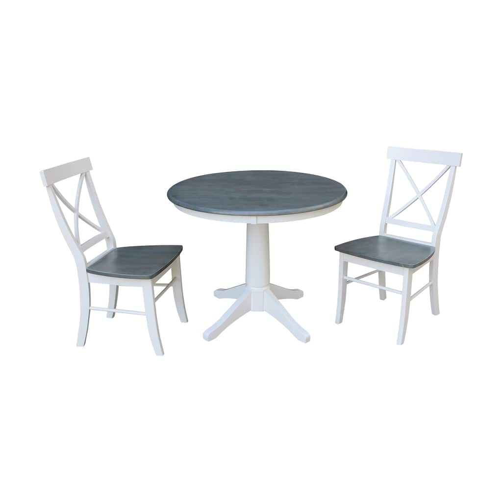 36" Round Top Pedestal Table With X-Back Chairs