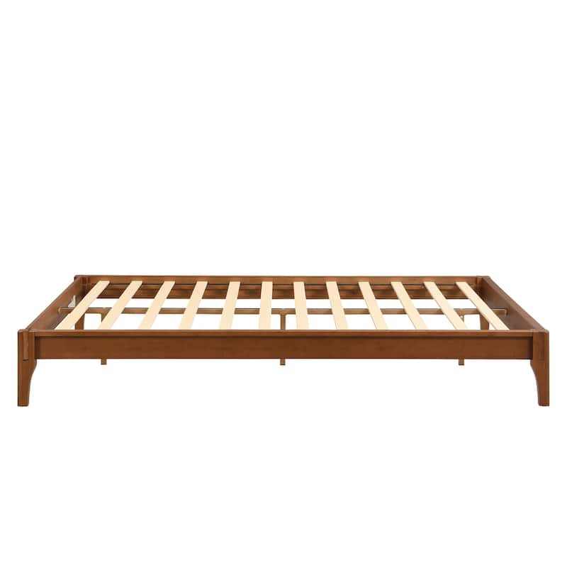 Open Frame Bed Bamboo Wood Platform Bed Wood Slat Support Bed