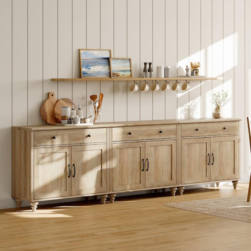 Farmhouse TV Stand for 75 inch TV, TV Console with Storage