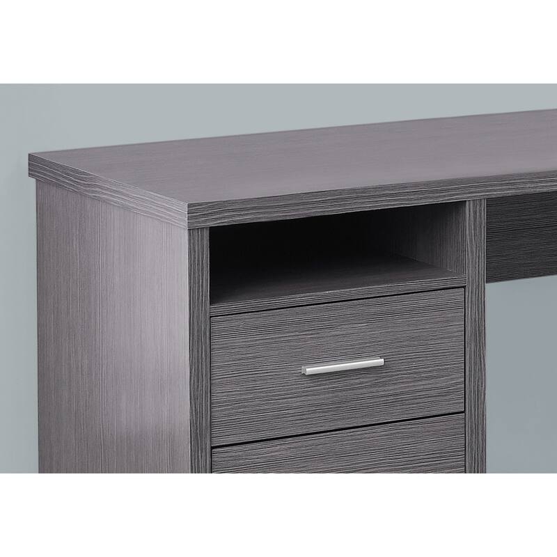 47" Grey L-Shape Computer Desk With Two Drawers