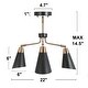 preview thumbnail 5 of 4, Modern 3-Light Semi-Flush Ceiling Light Metal Black Gold Chandeliers - 22"Dia x 14.5"H