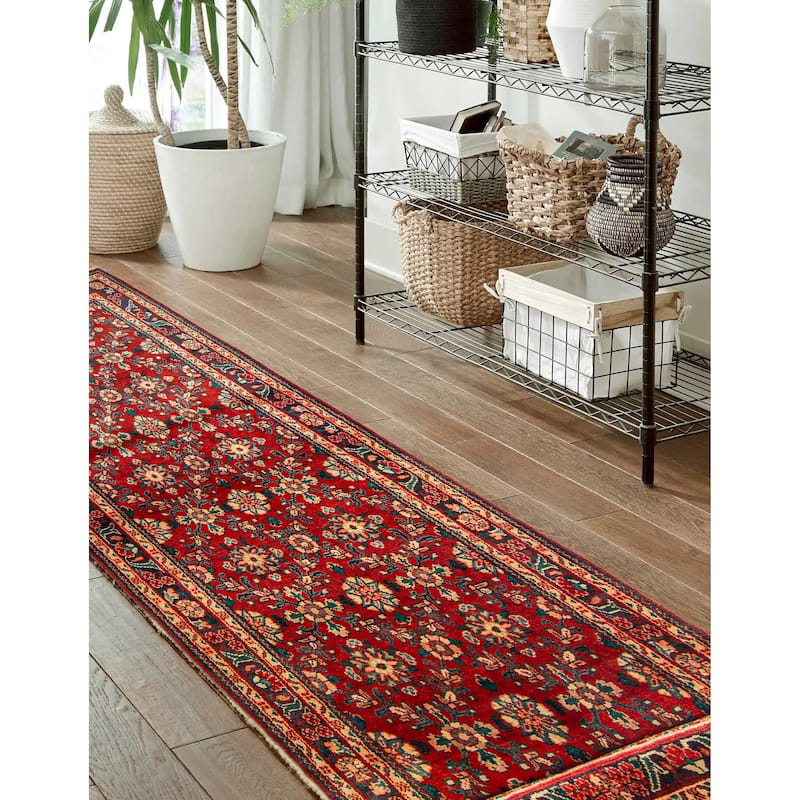 ECARPETGALLERY Hand-knotted Andelz Red Wool Rug - 3'0 x 9'7