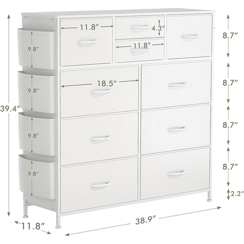 10 Drawer Dresser Closet Storage Tower Organizer Unit for Bedroom
