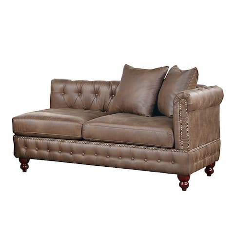 PU Reversible One Arm Loveseat in Dark Coffee