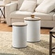 preview thumbnail 3 of 28, Glitzhome Set of 2 Industrial Farmhouse Outdoor Stool Storage Ottomans