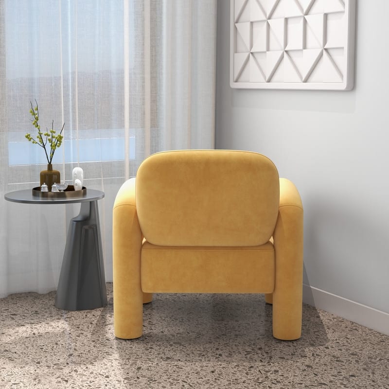 SEYNAR Mid-Century Modern Velvet Upholstered Accent Chair for Living Room