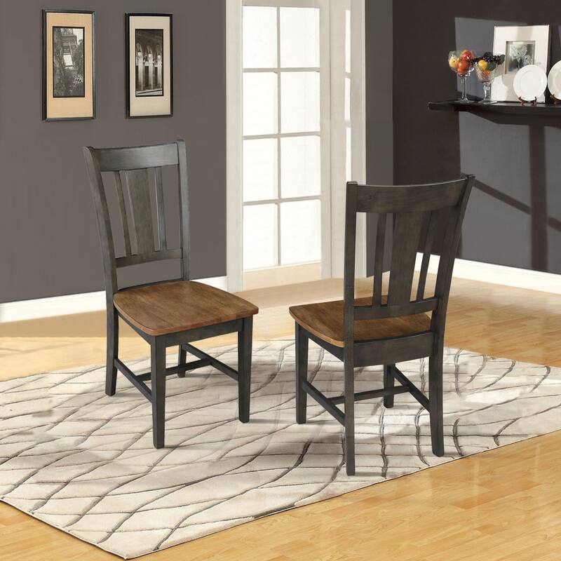 International Concepts Solid Wood San Remo Splatback Chairs - Set of 2