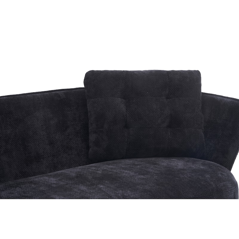 Upholstered Loveseat Sofa Chair with Golden Metal Legs