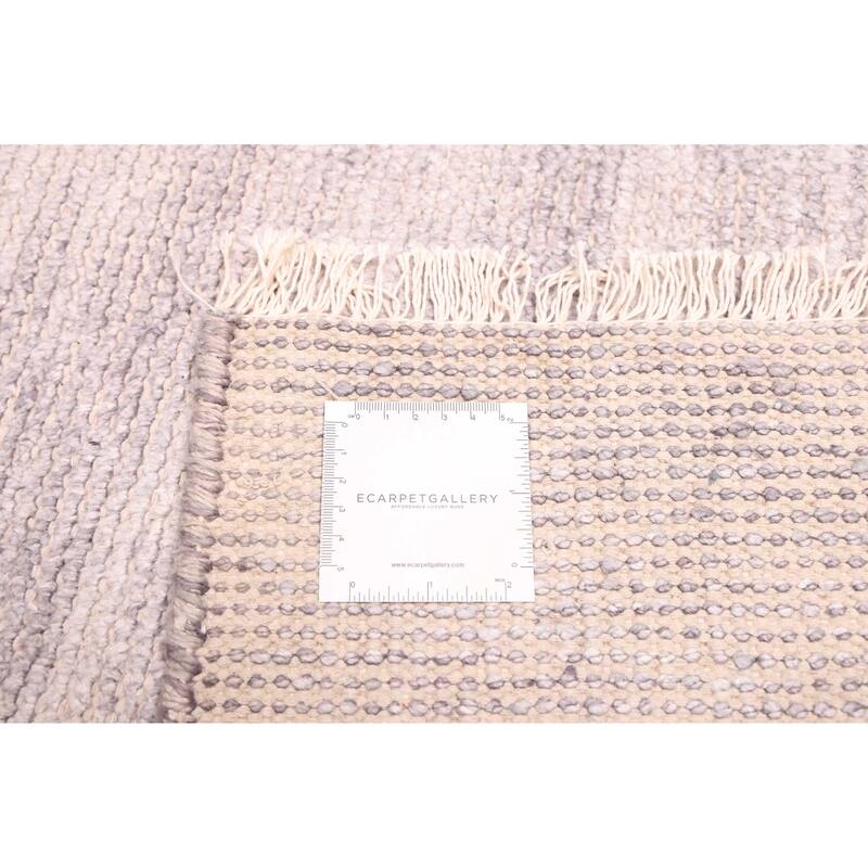 ECARPETGALLERY Hand-knotted Loreto Light Grey Silk Rug - 6'3 x 8'4