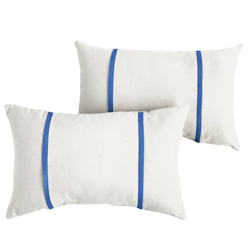 Sorra Home Sunbrella Outdoor Double Petite Flange Pillow Set of 2