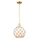 Option White Glass with Brown Rope / Satin Gold