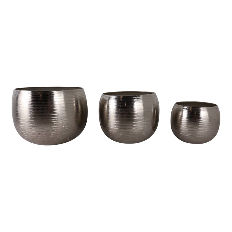 Metal Modern Decorative Planters Garden or Indoor Display (Set of 3) - 14" x 14" x 11"