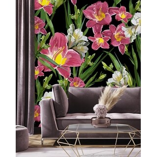 Dark Wallpaper with Flowers Peel and Stick and Prepasted - Bed Bath ...