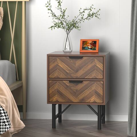 18.9"W Nightstand Industrial End Table Side Table Bedside Table Rustic