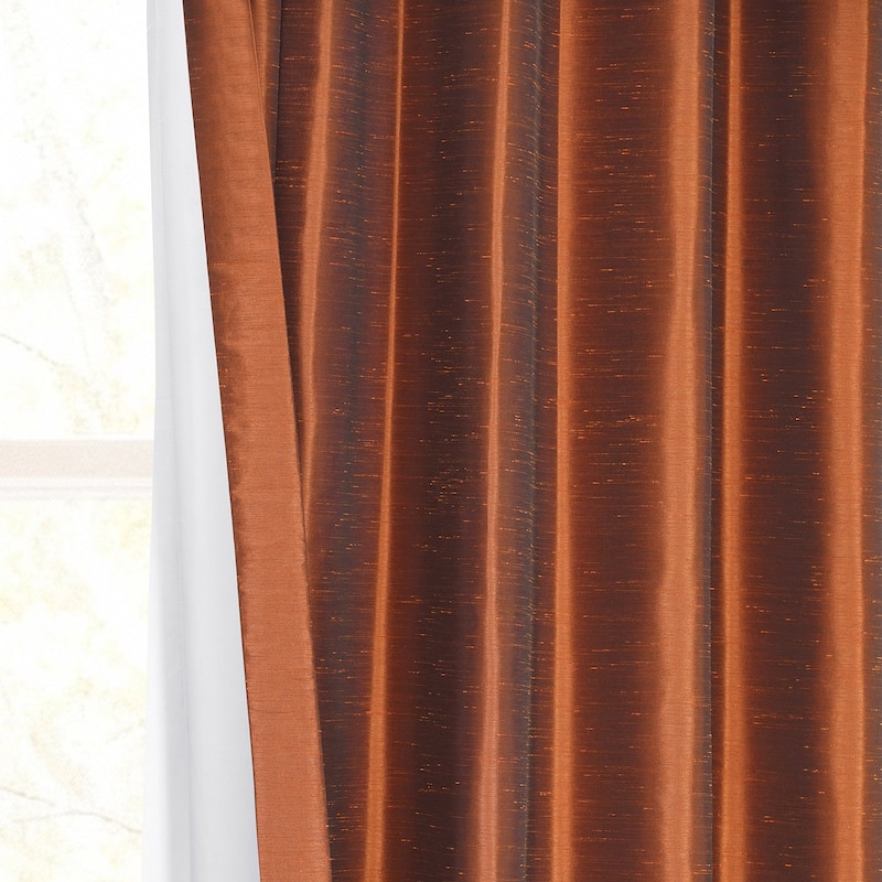 Exclusive Fabrics Vintage Textured Faux Dupioni Silk Room Darkening Curtains (1 Panel)