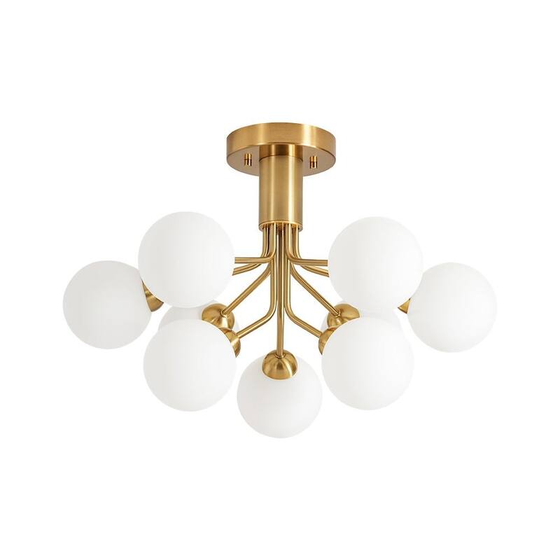 Modern Glam 9-Light Dual-tiered Sputnik Semi-flush Mount - 22.4 in