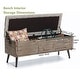 preview thumbnail 9 of 8, Natural Wood Upholstered Bedroom and Entryway Storage Bench - 20.08" H x 47.24" W x 15.75" D