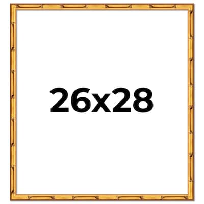 26x28 Frame Gold Bamboo Solid Wood Picture Frame | 1 Inch Moulding