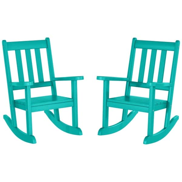 slide 2 of 70, Laguna Kids Outdoor Poly Rocking Chair (Set of 2) Turquoise
