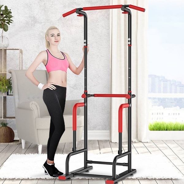 Dip station chin up bar power tower pull push home gym fitness core best sale