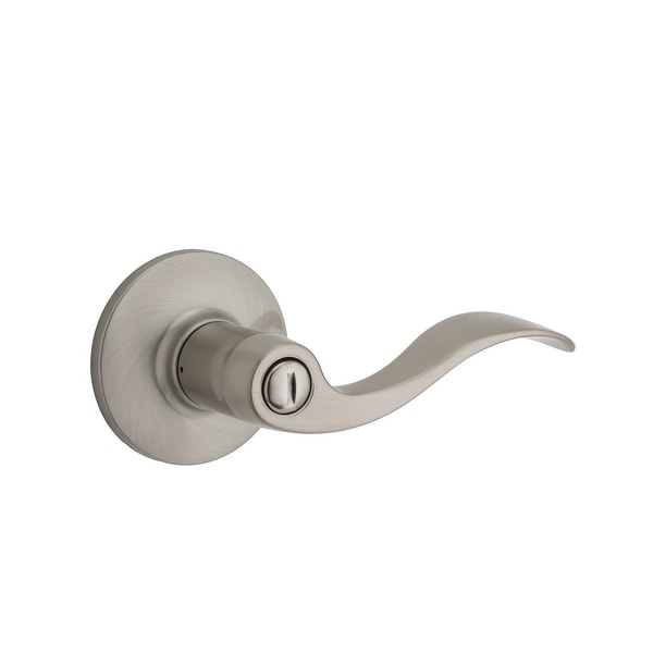 Kwikset SL3000LY Layton Privacy Door Lever Set with Round Rose from the SafeLock Series