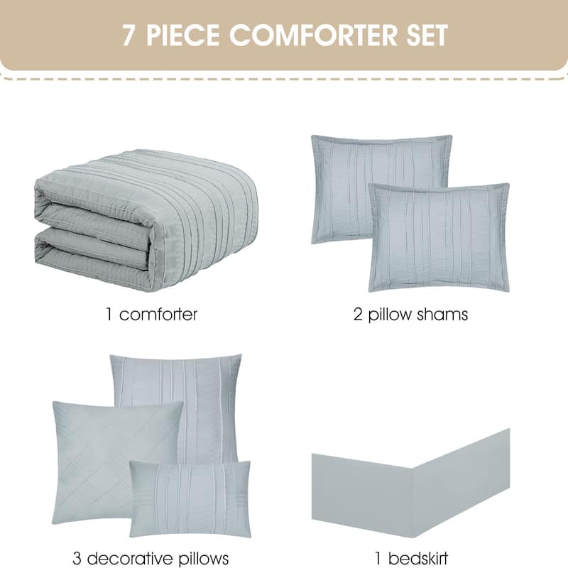 Nanshing Dakota Clipped Stripes Comforter Set