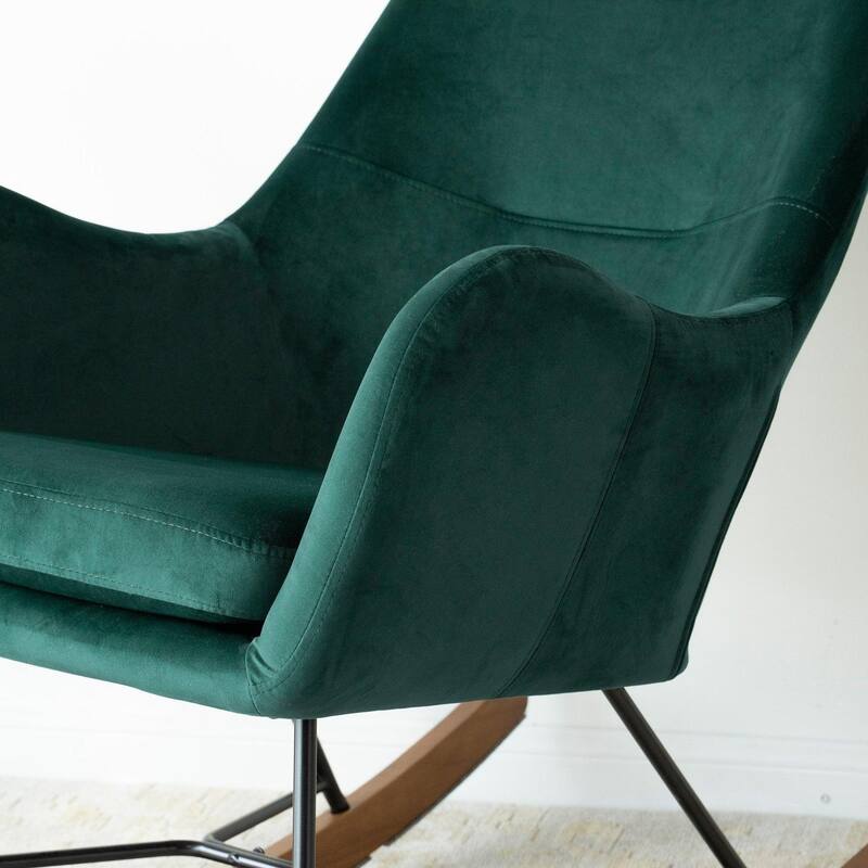 Chelsea Grey Velvet Rocking Chair, Comfort and Style for Home Velvet