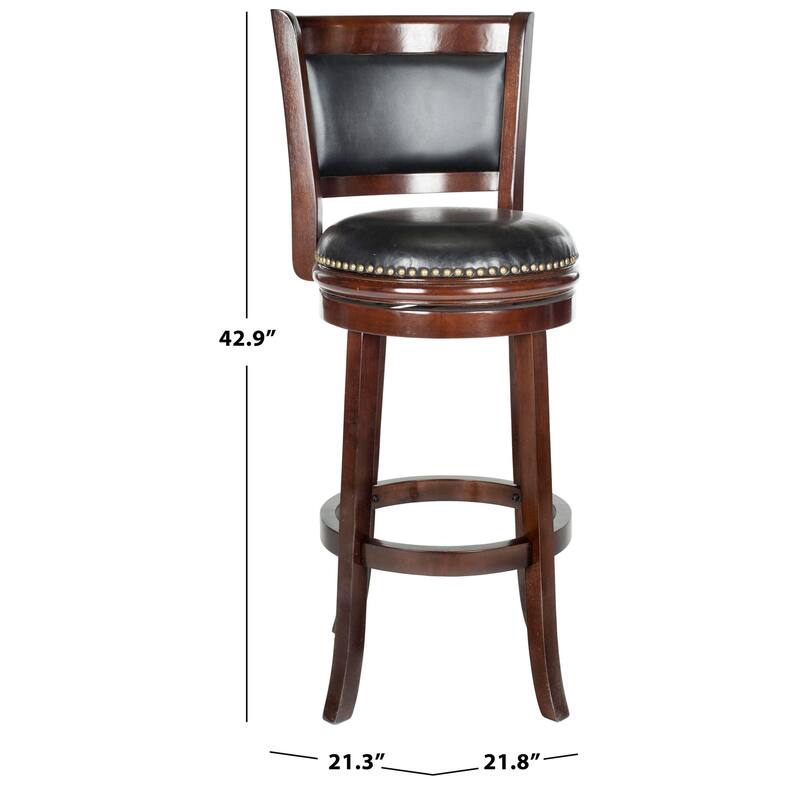 SAFAVIEH Klasine Cappuccino/ Black 29-inch Bar Stool - 19" x 18" x 44" - 22Wx21Dx43H