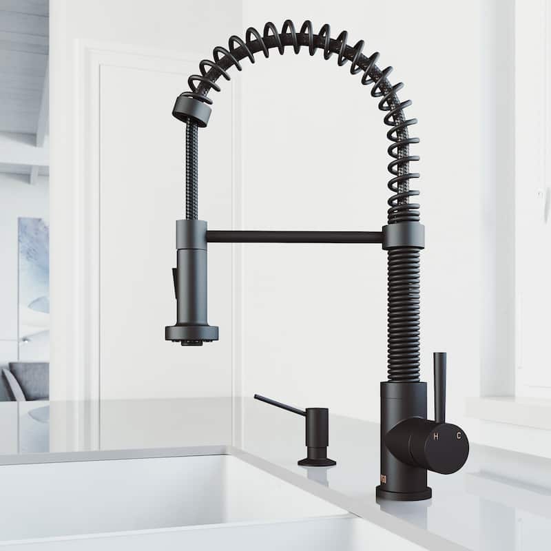 VIGO Edison 19" H Single Handle Pull-Down Sprayer Kitchen Faucet