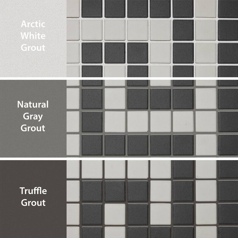 Merola Tile Gotham 1" Greek Key Border Unglazed Black and White 8-3/4" x 11-3/4" Porcelain Floor and Wall Tile