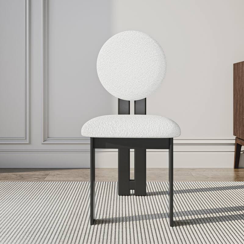 Modern Accent Chair, Upholstered Armless Dining Sherpa Chairs Set Of 2