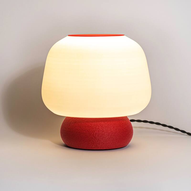 Mushroom 10" Dimmable LED Table Lamp, 3D Printed PLA, By JONATHAN Y