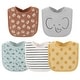 preview thumbnail 4 of 4, The Peanutshell Baby Bibs for Boys or Girls, Terry Cloth, Feeding, Drooling, Teething, Grey Blue Brown Tan, 10 Pack,