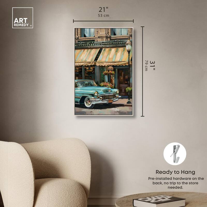 Classic Car Store Visit II Canvas by Art Remedy