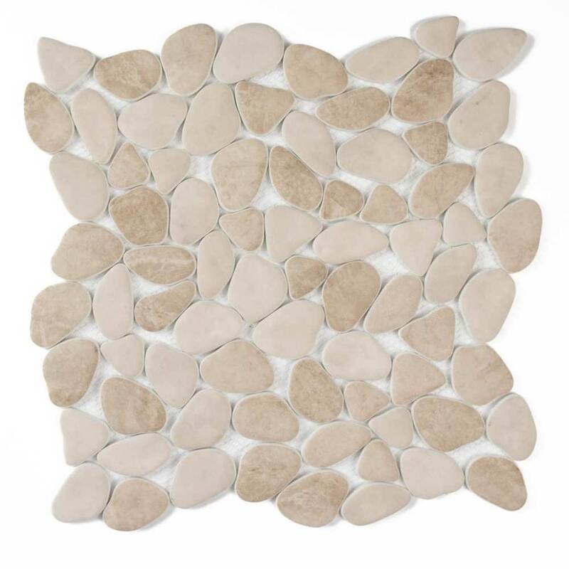 The Tile Life Huron Rock 12x12 Sand Stone Glass Mosaic Pebble Floor & Wall Tile